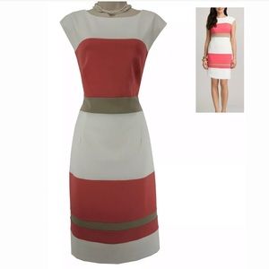 14W 1X▪️CORAL COLORBLOCK SHEATH DRESS Plus Size